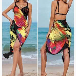💚Ai’mage NWT butterfly print wrap dress